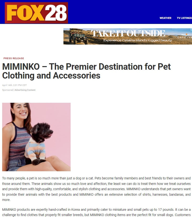 MIMINKO – The Premier Destination for Pet Clothing and Accessories