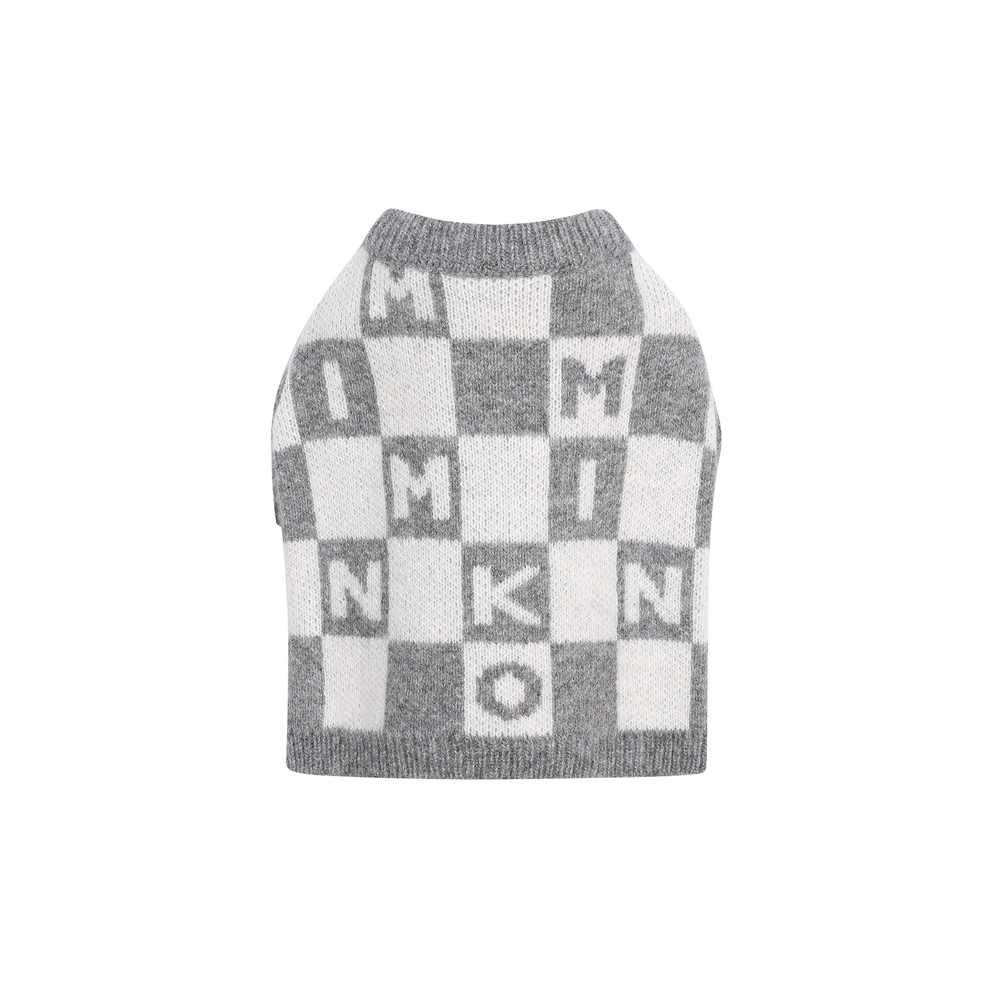 Miminko Checkered Sweater - Light Grey