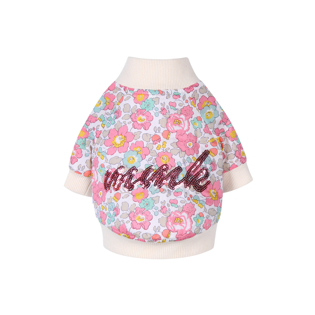 Flower Power Varsity Jacket- Pink