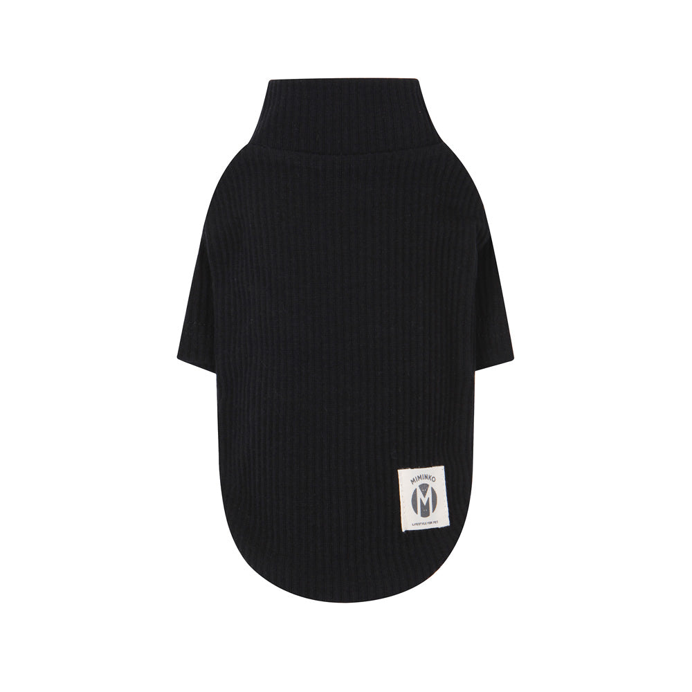 Solid Turtleneck Sweater - Black
