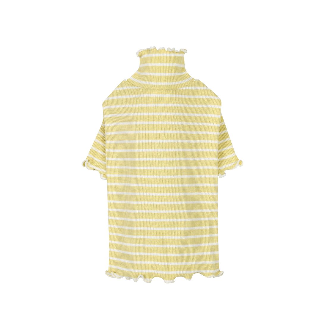Jelly Striped Turtleneck Top - Yellow