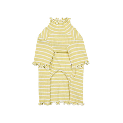 Jelly Striped Turtleneck Top - Yellow