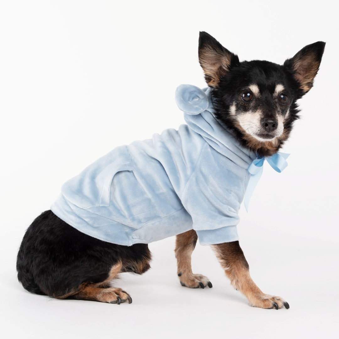 Teddy Bear Ear-Shaped Hoodie - Sky Blue