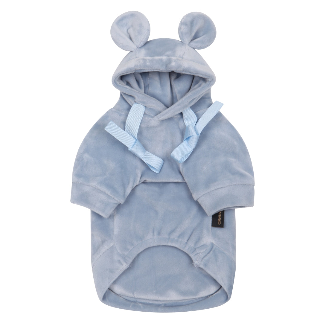 Teddy Bear Ear-Shaped Hoodie - Sky Blue