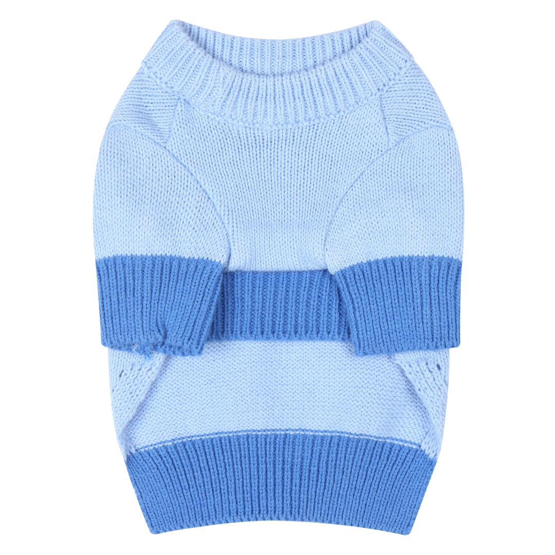 Color Block Pastel Crew Neck - Blue