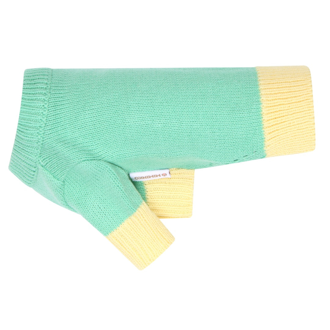 Color Block Pastel Crew Neck  - Green