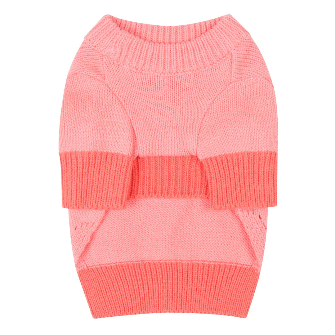 Color Block Pastel Crew Neck - Pink