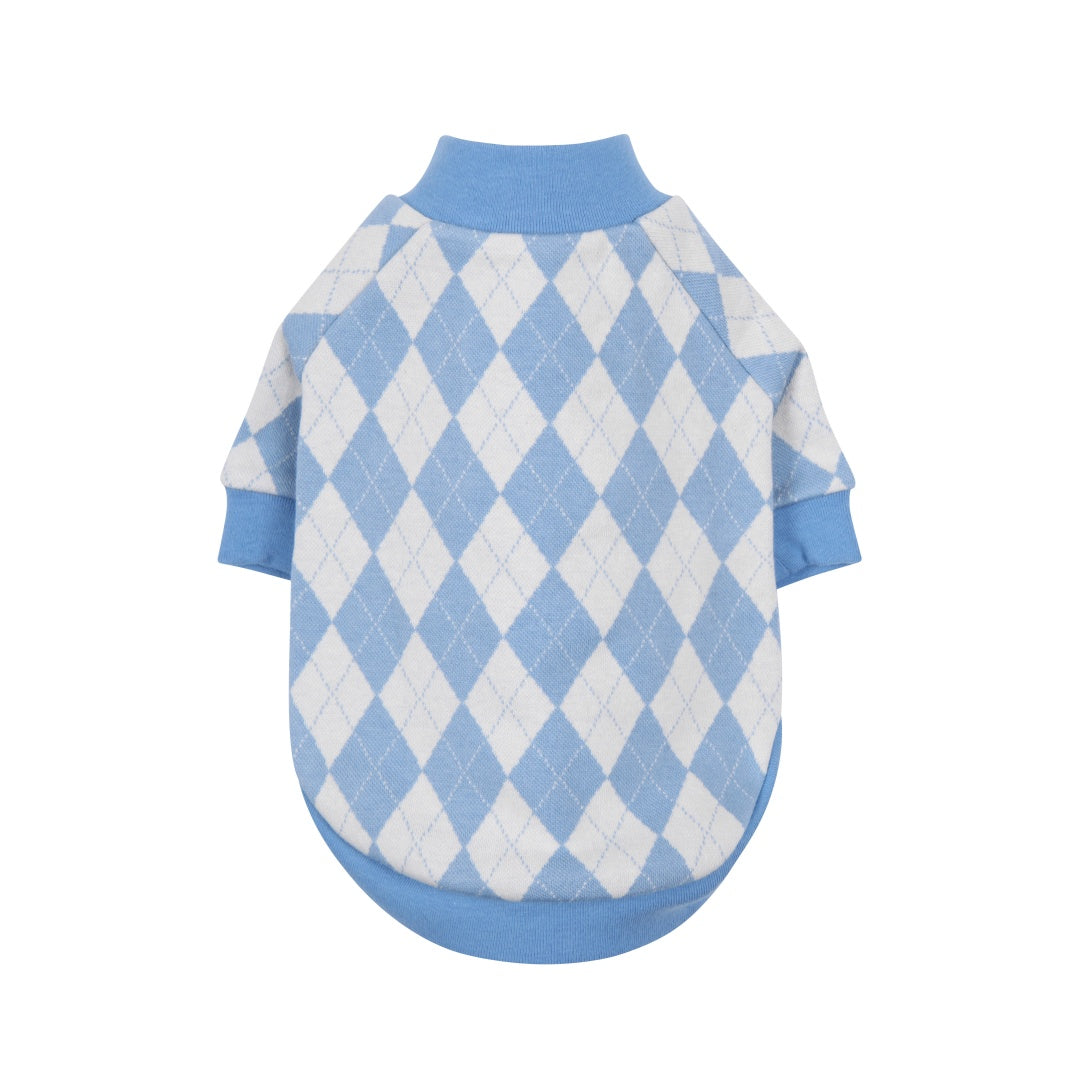 Argyle knit sweater - Blue