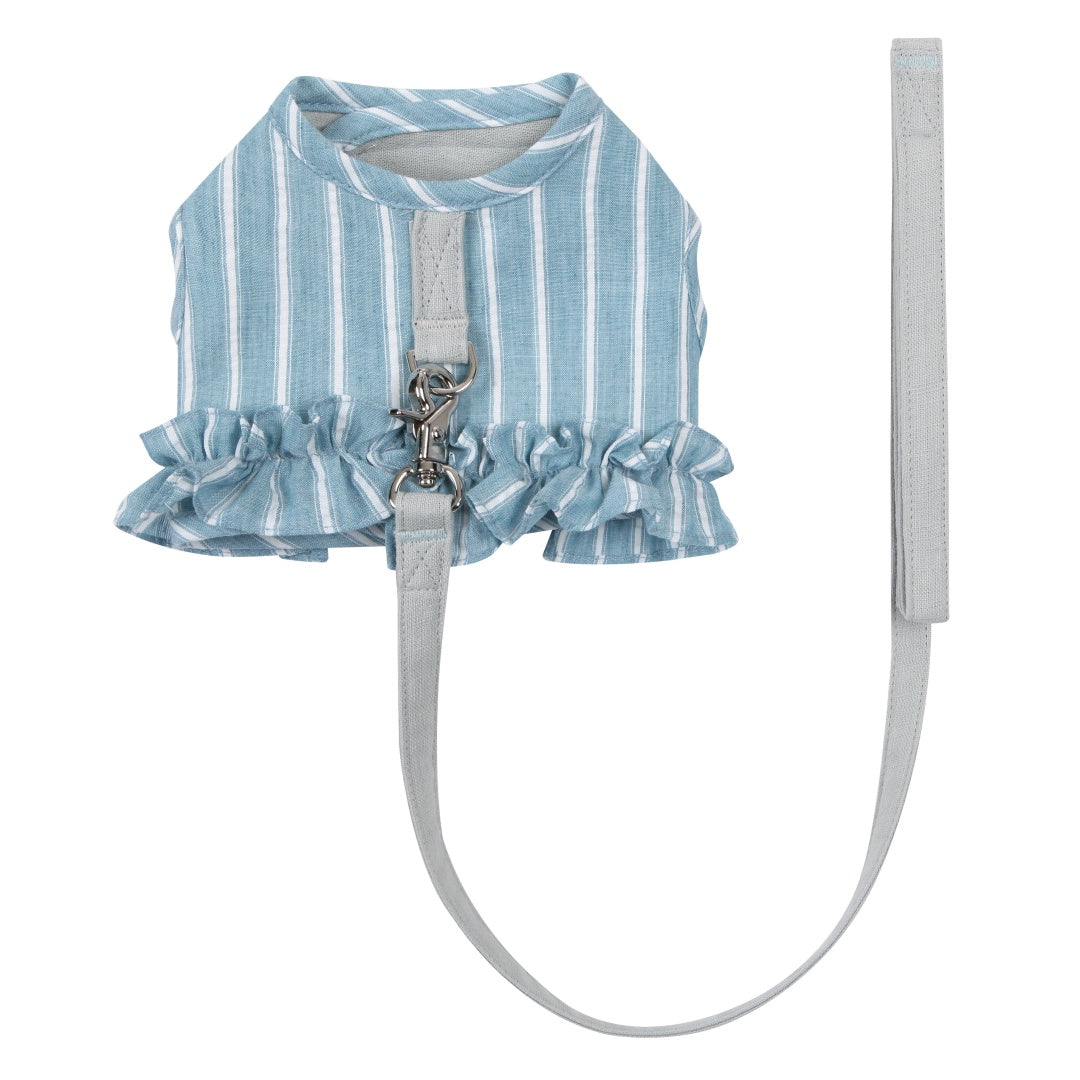 Denim Ruffle Harness with Leash