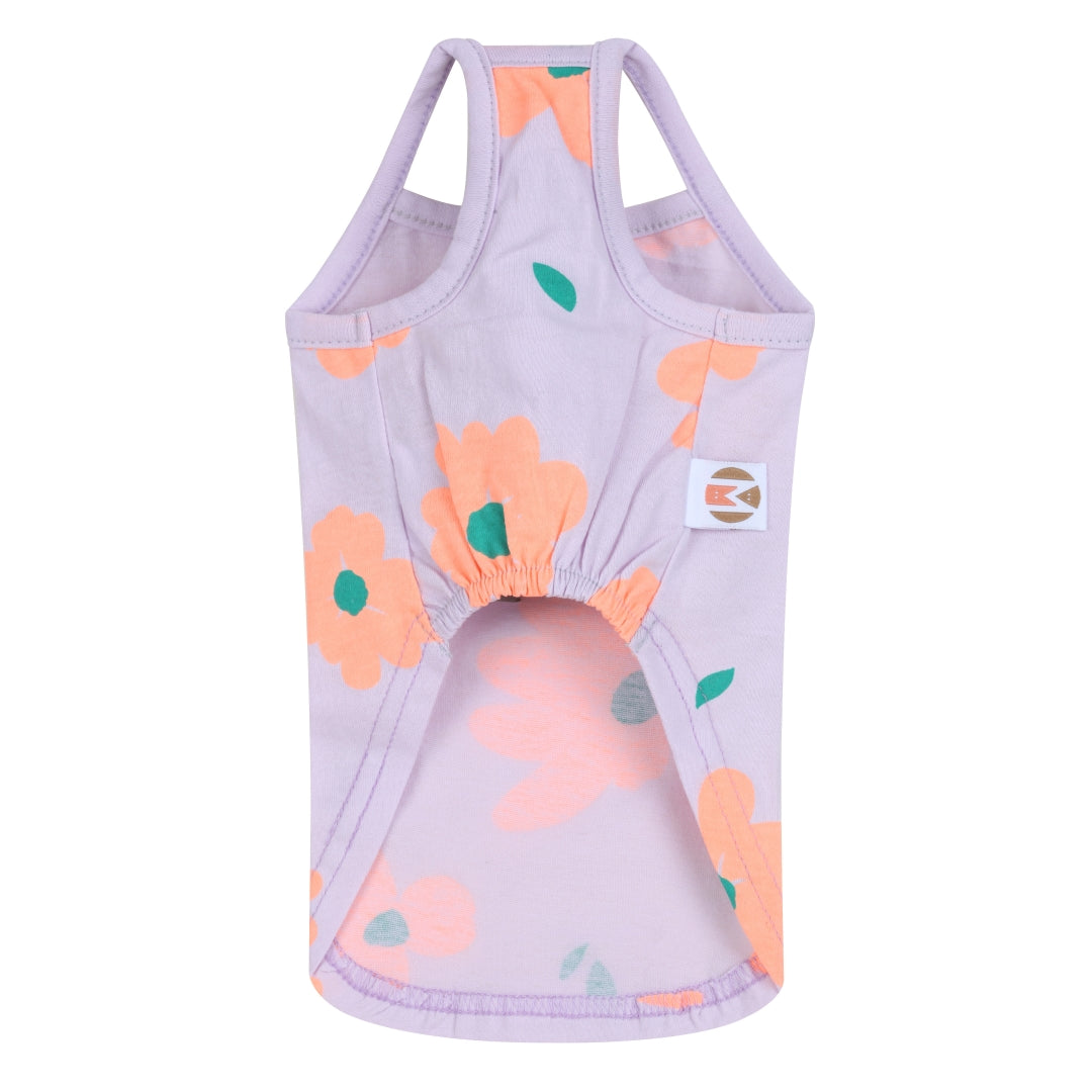 Floral Print Dog Sleeveless tank - Purple