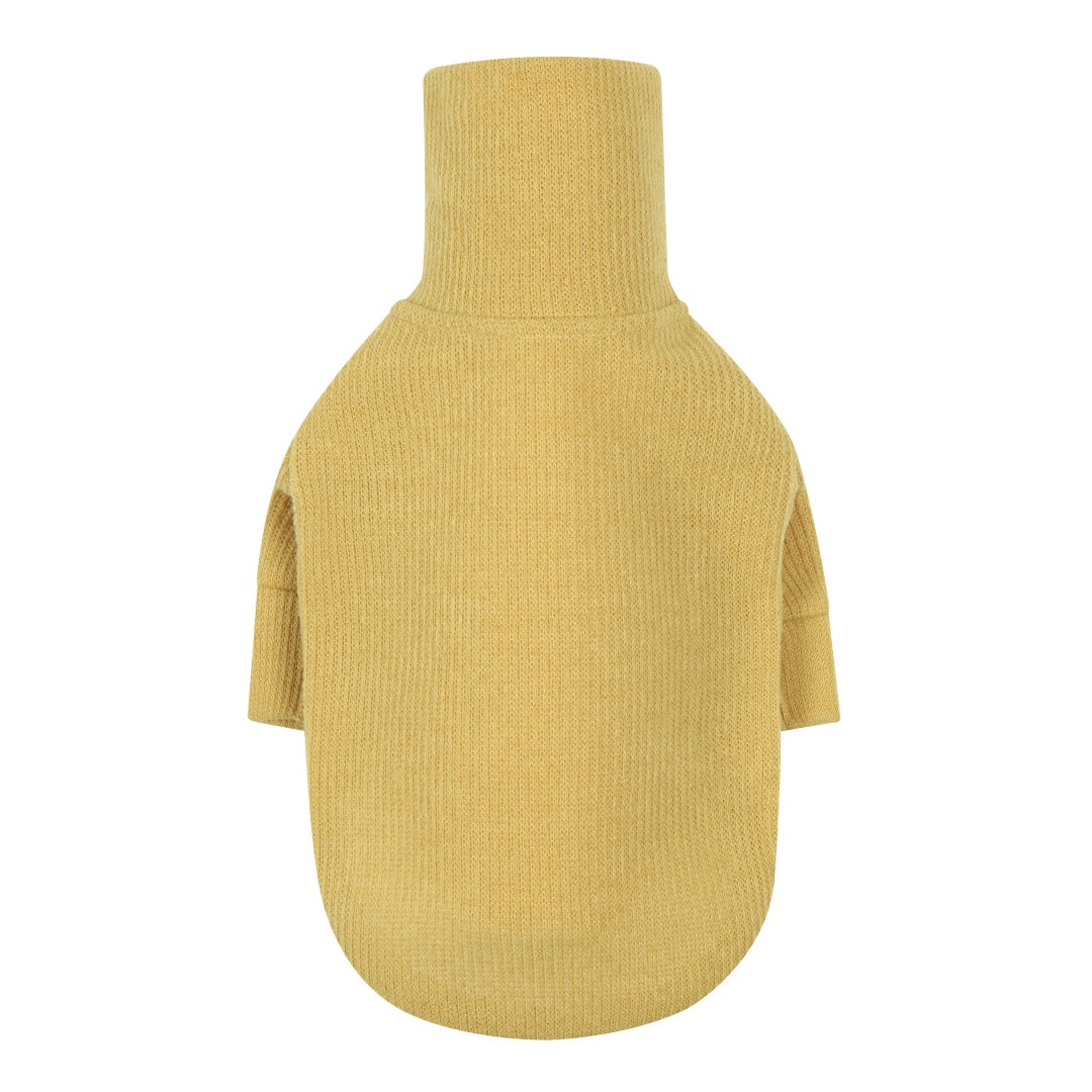 Foldover Half-Zip Knit - Mustard