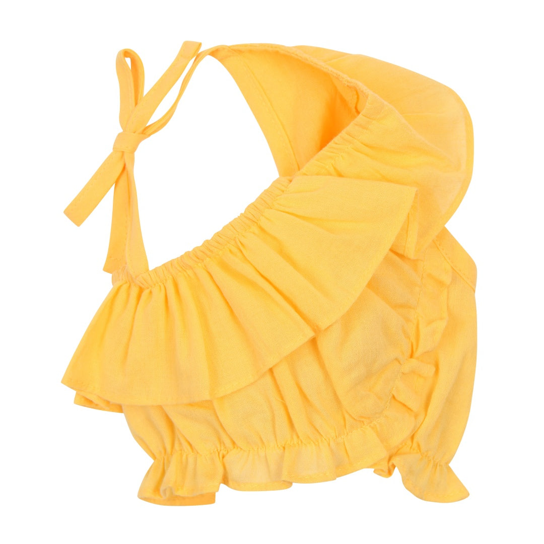 Lux Ruffle One Shoulder Top - Yellow