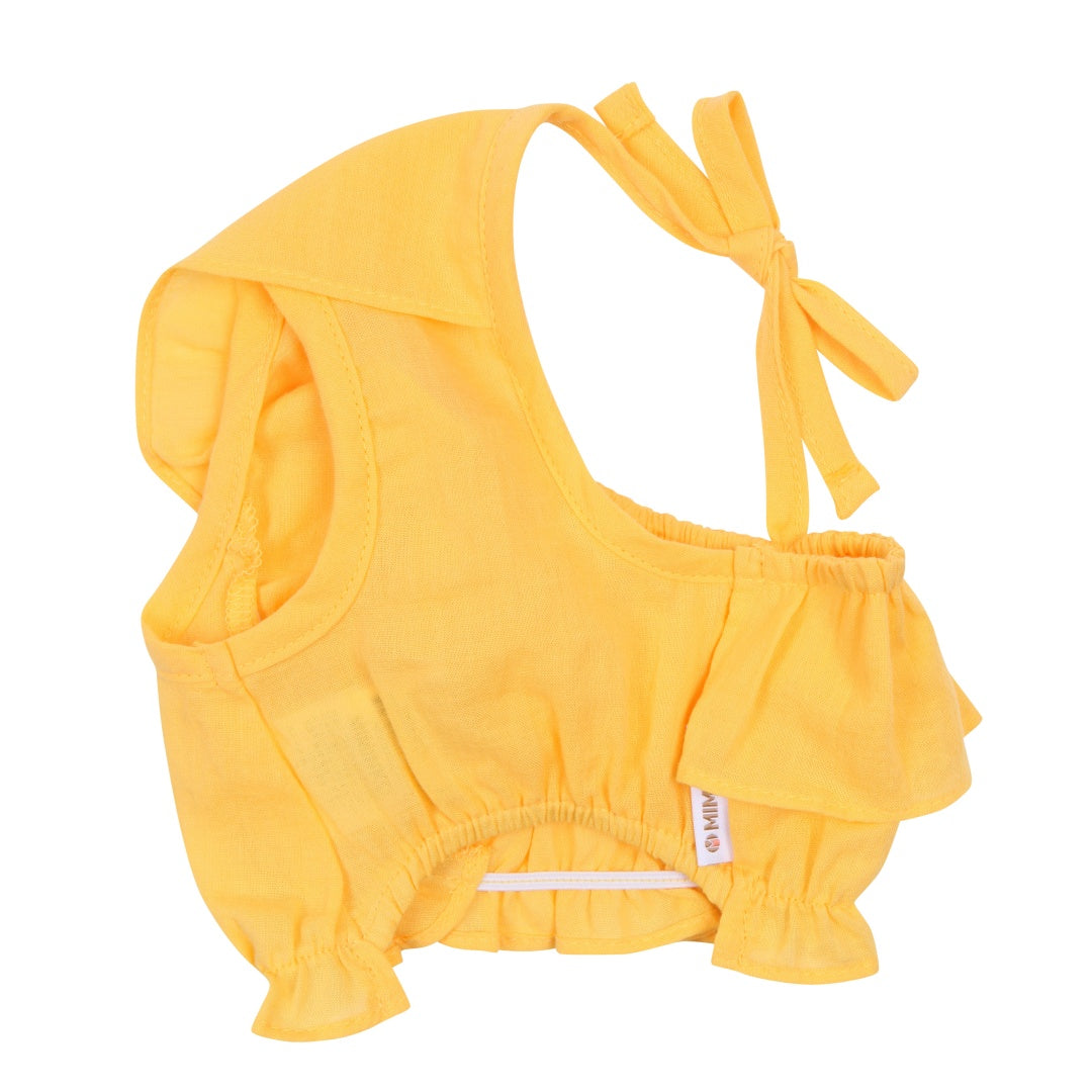 Lux Ruffle One Shoulder Top - Yellow