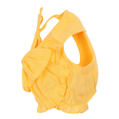 Lux Ruffle One Shoulder Top - Yellow