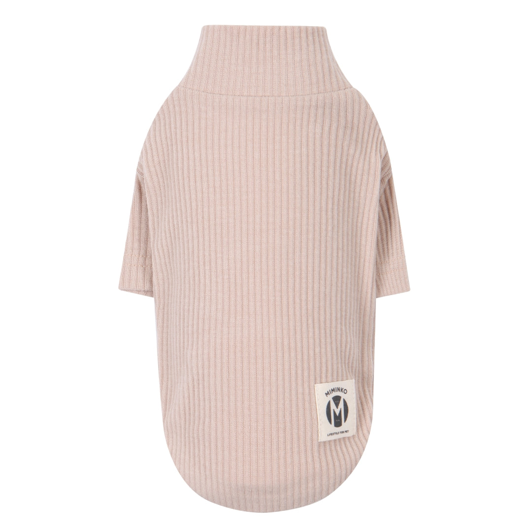 Solid Turtleneck Sweater - Beige